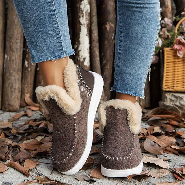 Women's Thickened Warm Flat Snow Boots 95124435C