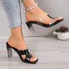 Women's High Heel Color-Block Fashion Sandals 99818867C