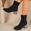 Women's Fashion Thick Heel Socks Boots 49306761C