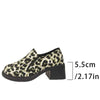 Women's Fashionable Leopard Print Chunky Heel Slip-On Shoes 54376143C