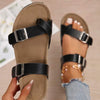 Women's Flat Buckle Strap Toe Ring Sandals 70547733C