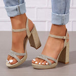 Women's Round-Toe Fashion High Heel Sandals 32104441C