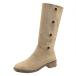 Women's Low Heel Block Heel Knee-High Boots 08404041C