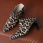 Women's Fashion Pointed Toe Leopard Print Sexy Slippers 22060373S