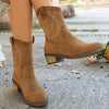 Women's Suede Block Heel Fashion Boots 75719142C