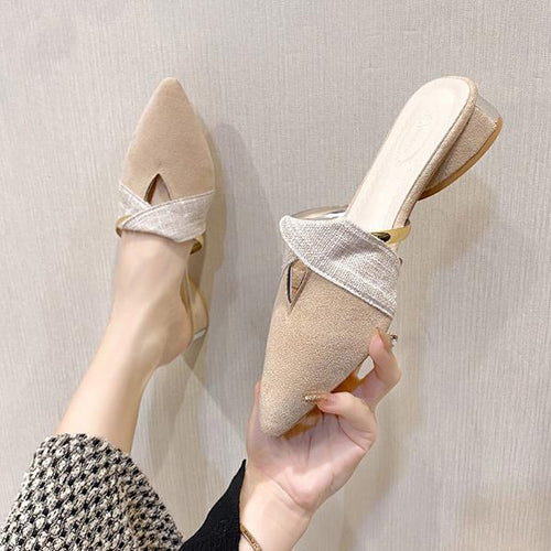 Women's Stylish Pointed Toe Casual Half Slippers 93863955S