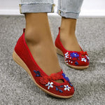 Women's Embroidered Rubber Sole Ethnic Style Flats 83646468S