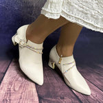 Women's Fashionable Rhinestone Pointed Toe Block Heels 07605044S