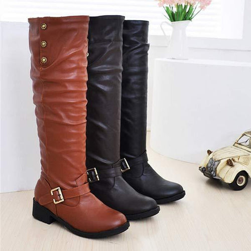 Women's Low-Heel Knee-High Riding Boots 30520318C