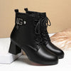 Women's Fashion Casual Lace-Up Chunky Heel Short Boots 50652105S
