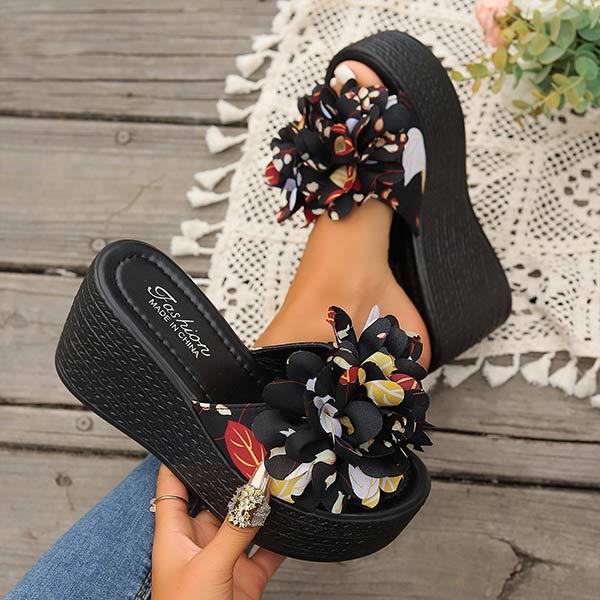 Women's Floral Platform Wedge Sandals 01584931C