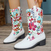 Women's Vintage Embroidered Floral Mid-Calf Boots 62932559C