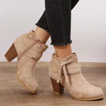 Women's Side-Zip Chunky Heel Ankle Boots 70100952C