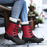Women's Casual Lace-up Waterproof Mid-calf Cotton Boots 52127572S