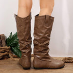 Women's Round-Toe Ruched Mid-Calf Boots 16373612C