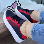 Women's Thick Sole Color Block Casual Lace-up Sneakers 58776077S