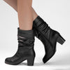 Women's Retro Simple Block Heel Mid-calf Boots 90365733S
