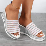 Women's Wedge Platform Knit Slide Sandals 49983389C