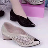 Women's Elegant Rhinestone Hollow Lace Sandals 90960885C
