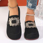 Women's Flat Slip-On Round Toe Rhinestone Shoes 68721422C