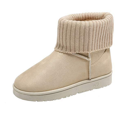 Women's Flat Knitted Cuff Snow Boots 13071625C