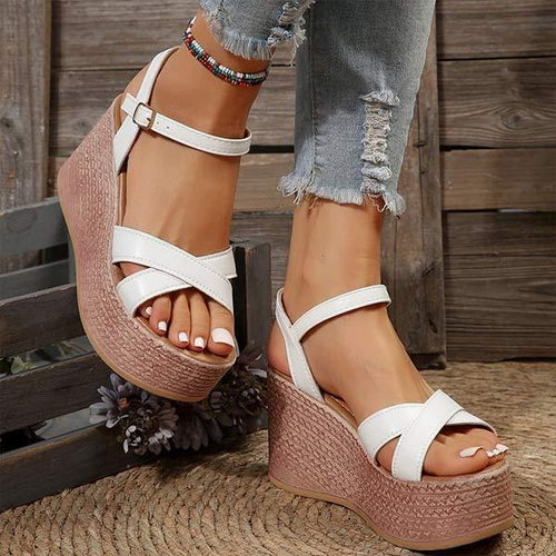 Women's Wedge Sandals with Thick Sole and Waterproof Platform 11103598C