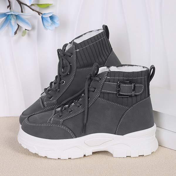 Women's High-Top Fleece-Lined Warm Winter Sneakers 28060122C