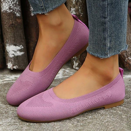 Women's Flyknit Mesh Shallow Slip-on Flats 10486608C