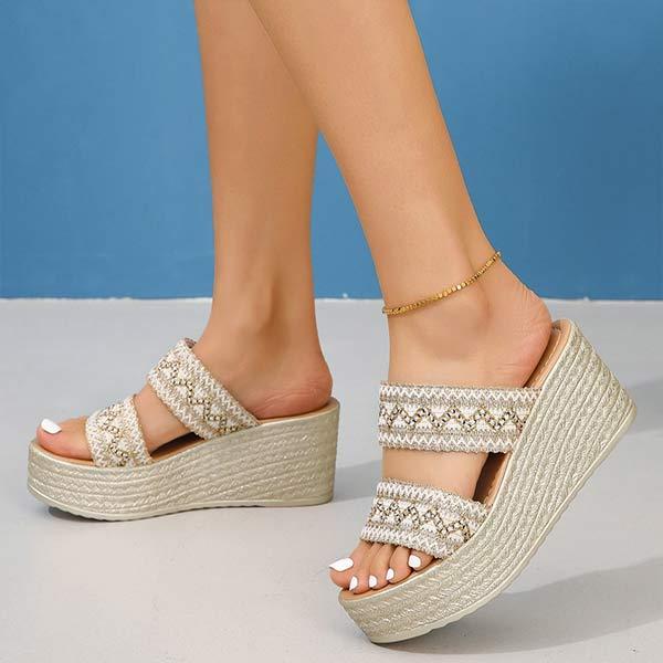 Women's Thick-Platform Wedge Heel Peep-toe Sandals 59875528C