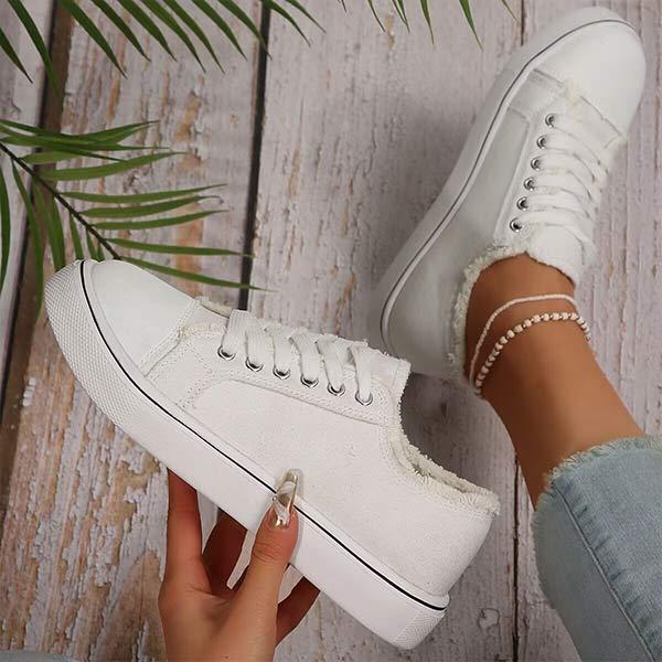 Women's Casual Lace-Up Canvas Shoes 10802530C