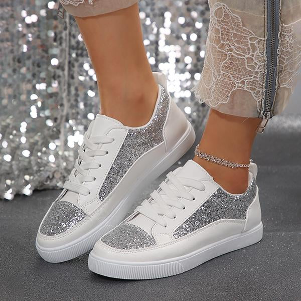 Women's Fashion Sequin Lace-Up Casual Shoes 18257705S