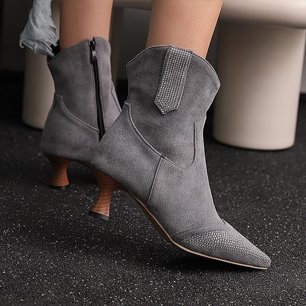 Women's Fashion Rhinestone High Heel Ankle Boots 14418968S