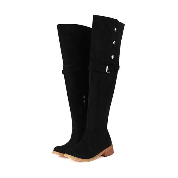 Women's Casual Low-Heel Over-the-Knee Boots 55592675C