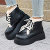 Women's Lace-Up Warm Fur-Edge Short Boots 69847241C