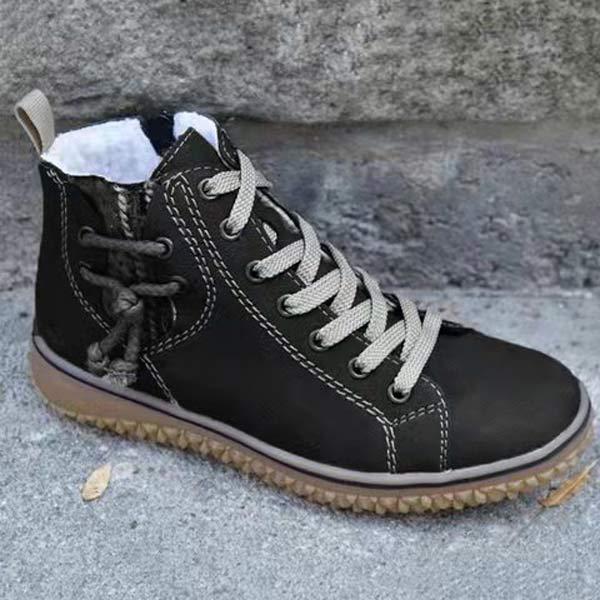 Women's Casual Lace-Up Flat Warm Ankle Boots 08502863C
