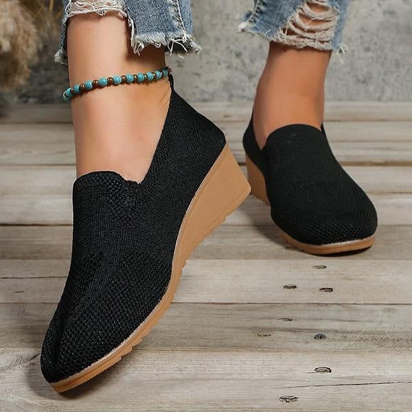 Women's Casual Breathable Fly Woven Wedge Shoes 91789367S