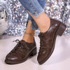 Women's Retro Lace-Up Flats 77439008S