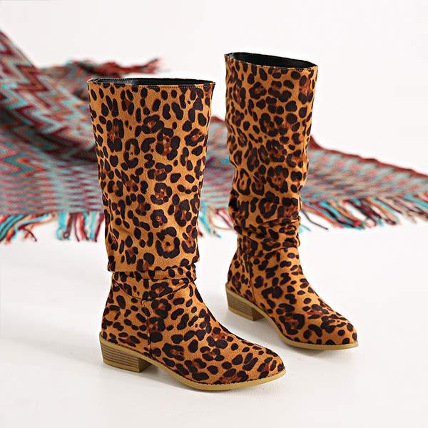 Women's Leopard Print Knee-High Boots 91739966C