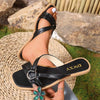 Women's Metal Ring Slingback Flat Sandals 88288419C
