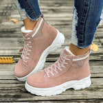 Women's Casual Lace-Up Thick Soled Cotton Shoes 48306759S