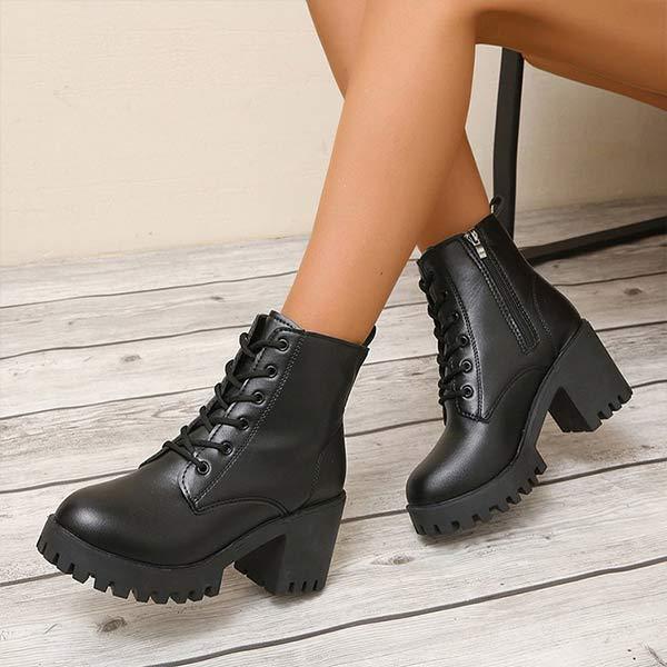 Women's Fashion Chunky Heel Martin Boots 24893210C