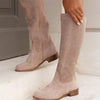 Women's Casual Low Heel Suede Knee-High Boots 16027329C