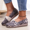 Women's Leopard Letter Print Casual Flat Canvas Shoes 48434879S