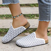Women's Knitted Triangular Geometric Flat Half Slippers 57255538S