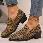 Women's Slip-On Chunky Heel Suede Ankle Boots 77845658C