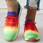 Women's Rainbow-Colored Athletic Casual Shoes 93356138C