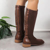 Women's Fashion Patchwork Suede Knee-High Boots 66315118S