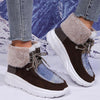 Women's Casual Lace-up Cotton Lined Thick-Soled Snow Boots 56549345S