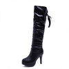 Women's High-Heeled Lace-Up Knee-High Boots 12194319C