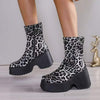 Women's Platform Leopard Print Wedge Ankle Boots 72244744C